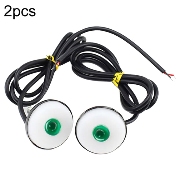 2pcs 23mm Motorcycle Eagle Eye Light Reverse Rearview Mirror Spotlight(Red)
