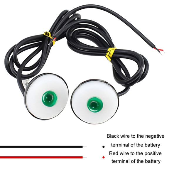 2pcs 23mm Motorcycle Eagle Eye Light Reverse Rearview Mirror Spotlight(Red)