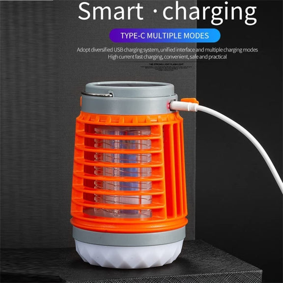 E-SMARTER W890-1 Solar LED Electric Shock Mosquito Light Outdoor USB Rechargeable Lighting Mosquito Trap(Blue)