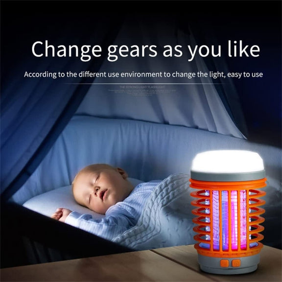 E-SMARTER W890-1 Solar LED Electric Shock Mosquito Light Outdoor USB Rechargeable Lighting Mosquito Trap(Blue)