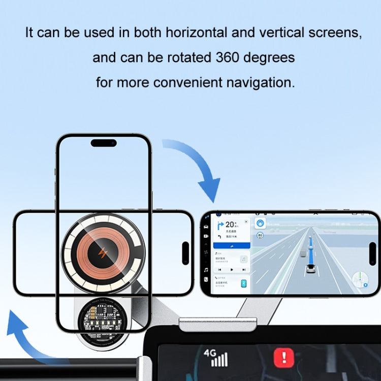 Car Wireless Charging Mobile Phone Holder For Tesla Model 3 and Other Models(Gray) - Wireless Charger Holders by PMC TechLife | Online Shopping South Africa | PMC TechLife | Buy Now Pay Later Mobicred