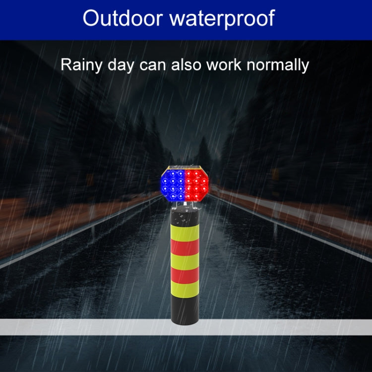 C1A Solar Powered Double Sided LED Barricade Light Traffic Signal Red And Blue Strobe Road Warning Lights - Warning Lights by PMC TechLife | Online Shopping South Africa | PMC TechLife | Buy Now Pay Later Mobicred