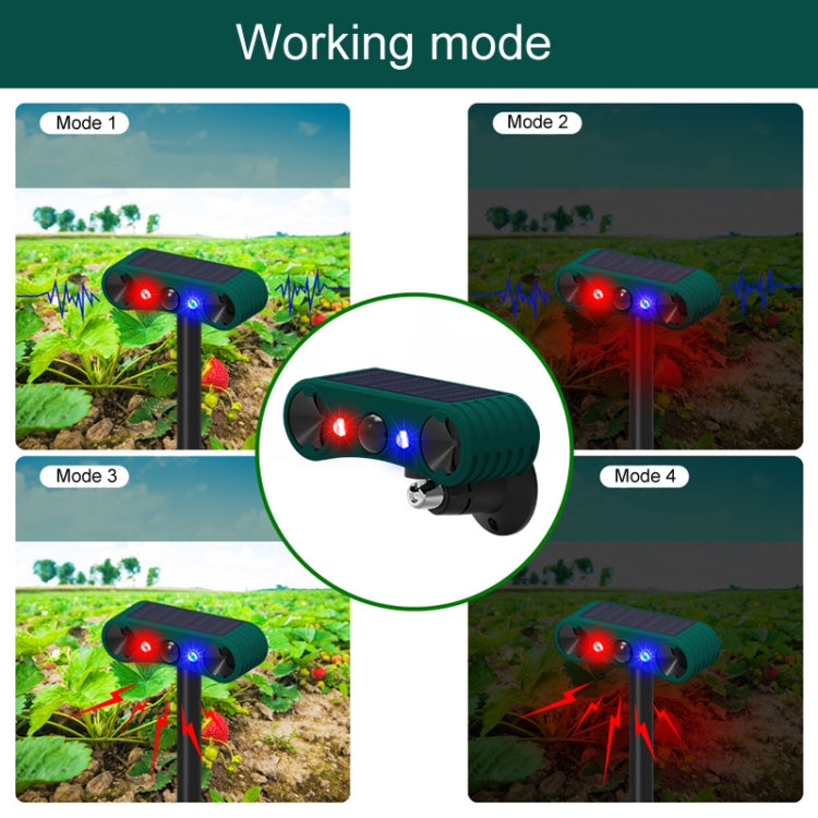 N911W Solar Powered Mouse Repeller Alarm Infrared Sensor Animal Repellent(Green) - Outdoor Insect Repellent by PMC TechLife | Online Shopping South Africa | PMC TechLife | Buy Now Pay Later Mobicred