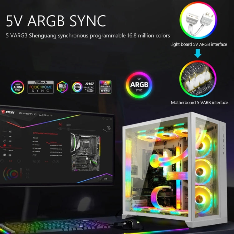 AOSOR AL300 Computer Glow Line ARGB Neon Cable Motherboard Chassis Light Strip Light Board Decoration(White) - free shipping - PMC Jewellery - Order now!