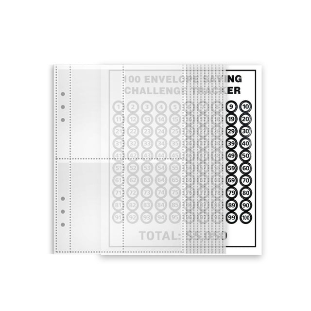 25sheets /Set A5 6 Holes Save Money Challenge Envelopes Replacement Inner Page, Spec: Set 4
