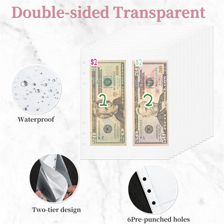 25sheets /Set A5 6 Holes Save Money Challenge Envelopes Replacement Inner Page, Spec: Set 1 - free shipping - PMc TechLife - Order now!