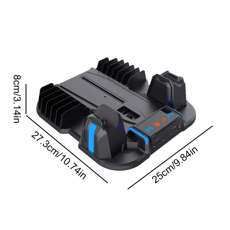 For Sony PS5 Slim PGTECH GP-521 Handle Charging Base Host Cooling Rack With Disc Rack(Black) - free shipping - PMC Jewellery - Order now!