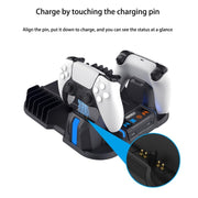 For Sony PS5 Slim PGTECH GP-521 Handle Charging Base Host Cooling Rack With Disc Rack(Black)