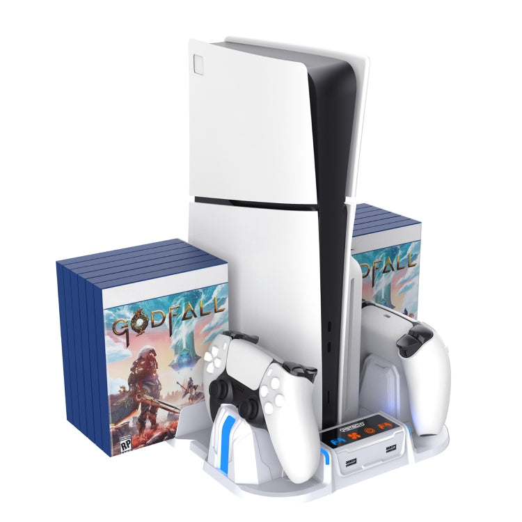 For Sony PS5 Slim PGTECH GP-521 Handle Charging Base Host Cooling Rack With Disc Rack(Black) - free shipping - PMC Jewellery - Order now!