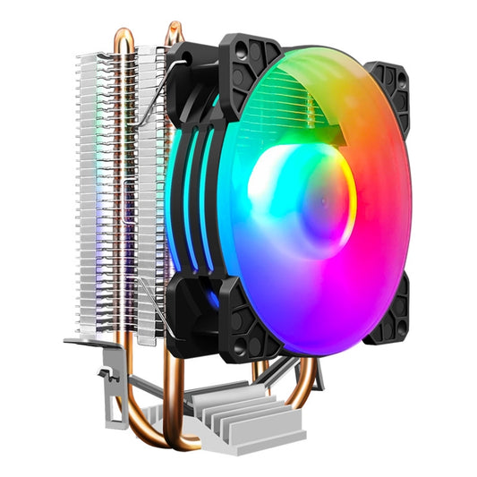 COOLMOON Frost Double Copper Tube CPU Fan Desktop PC Illuminated Silent AMD Air-Cooled Cooler, Style: P2 Magic Moon Edition Single Fan - free shipping - PMC Jewellery - Order now!