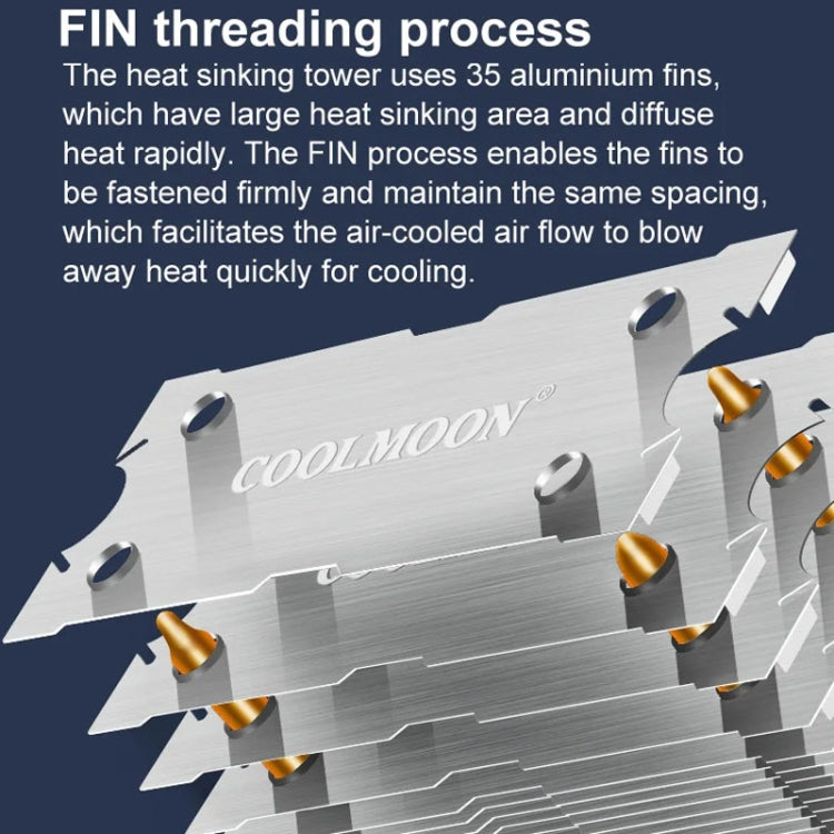 COOLMOON Frost Double Copper Tube CPU Fan Desktop PC Illuminated Silent AMD Air-Cooled Cooler, Style: P22 Magic Moon Edition Double Fan - free shipping - PMC Jewellery - Order now!