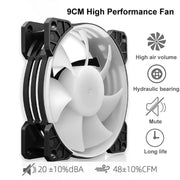 COOLMOON Frost Double Copper Tube CPU Fan Desktop PC Illuminated Silent AMD Air-Cooled Cooler, Style: P2 Streamline Edition Single Fan