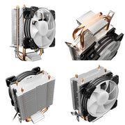 COOLMOON Frost Double Copper Tube CPU Fan Desktop PC Illuminated Silent AMD Air-Cooled Cooler, Style: P2 Streamline Edition Single Fan
