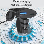 Fast Charging Dual-USB QC3.0 Motorcycle Cell Phone Charger