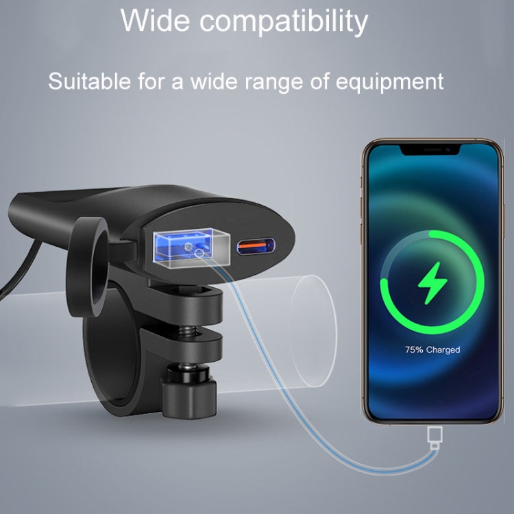 Fast Charging Dual-USB QC3.0 Motorcycle Cell Phone Charger - Battery Charger by PMC TechLife | Online Shopping South Africa | PMC TechLife | Buy Now Pay Later Mobicred