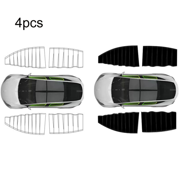 For Tesla Model 3 4pcs Black Car Side Window Privacy Sun Protection Curtain