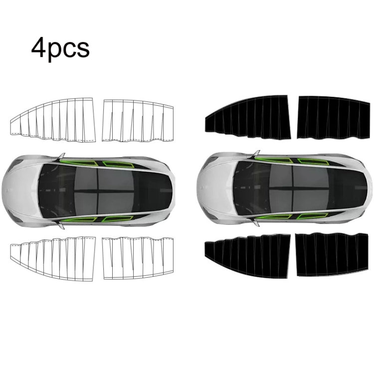 For Tesla Model 3 4pcs Black Car Side Window Privacy Sun Protection Curtain