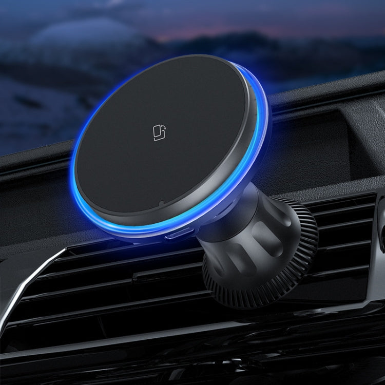 Car Magnetic Wireless Charging Cell Phone Holder With Ambient Light, Style: Colorful Light - Wireless Charger Holders by PMC TechLife | Online Shopping South Africa | PMC TechLife | Buy Now Pay Later Mobicred