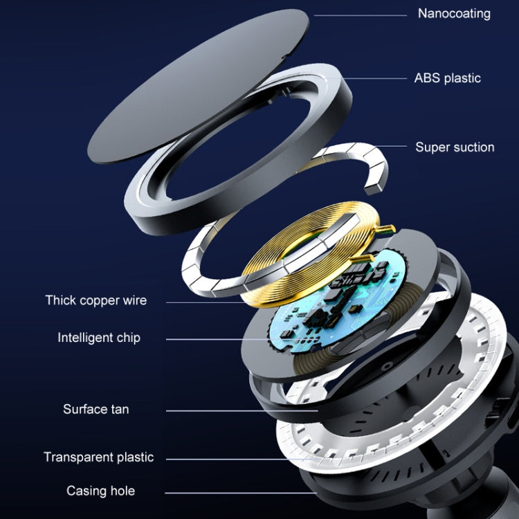 Car Magnetic Wireless Charging Cell Phone Holder With Ambient Light, Style: Colorful Light - Wireless Charger Holders by PMC TechLife | Online Shopping South Africa | PMC TechLife | Buy Now Pay Later Mobicred