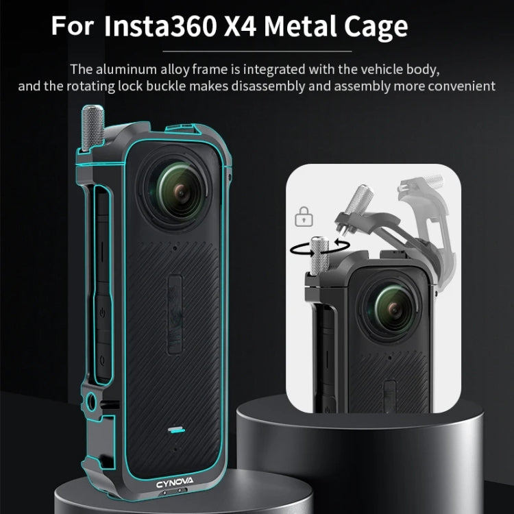 For Insta360 X4 CYNOVA Metal Rabbit Cage + Lens Cover Set Protective Accessories(Black) - free shipping - PMC TechLife - Order now!