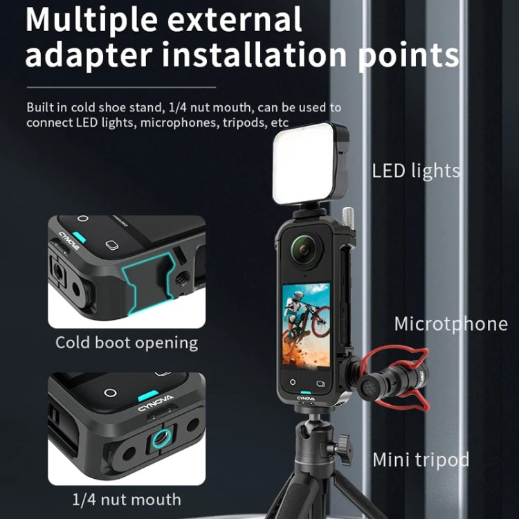 For Insta360 X4 CYNOVA Metal Rabbit Cage + Lens Cover Set Protective Accessories(Black) - free shipping - PMC TechLife - Order now!