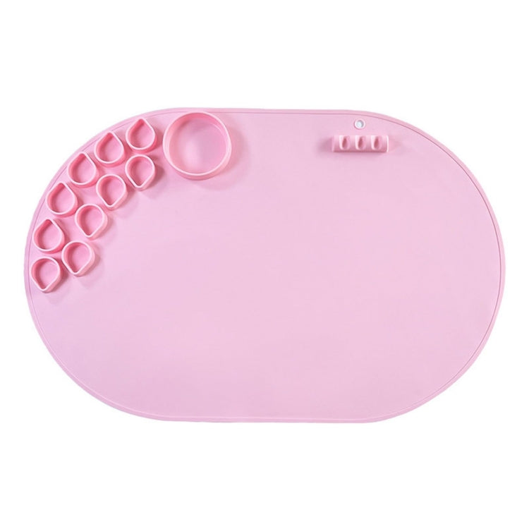 59 x 40cm  Oval Silicone Painting Pad Art Mat for Drawing Clay(Pink) - free shipping - PMC Jewellery - Order now!