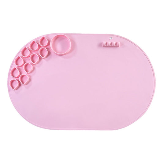 59 x 40cm  Oval Silicone Painting Pad Art Mat for Drawing Clay(Pink) - free shipping - PMC Jewellery - Order now!