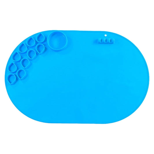 59 x 40cm  Oval Silicone Painting Pad Art Mat for Drawing Clay(Blue) - free shipping - PMC Jewellery - Order now!