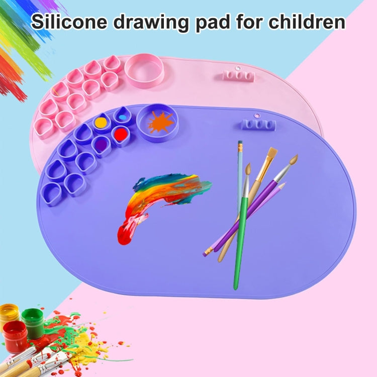 59 x 40cm  Oval Silicone Painting Pad Art Mat for Drawing Clay(Pink) - free shipping - PMC Jewellery - Order now!