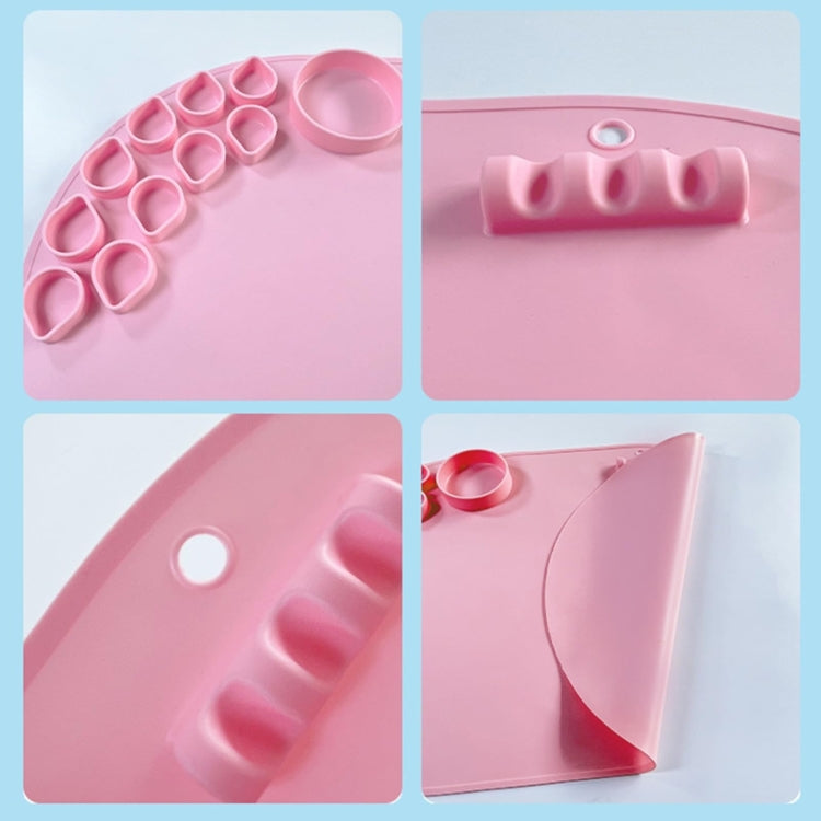 59 x 40cm  Oval Silicone Painting Pad Art Mat for Drawing Clay(Pink) - free shipping - PMC Jewellery - Order now!