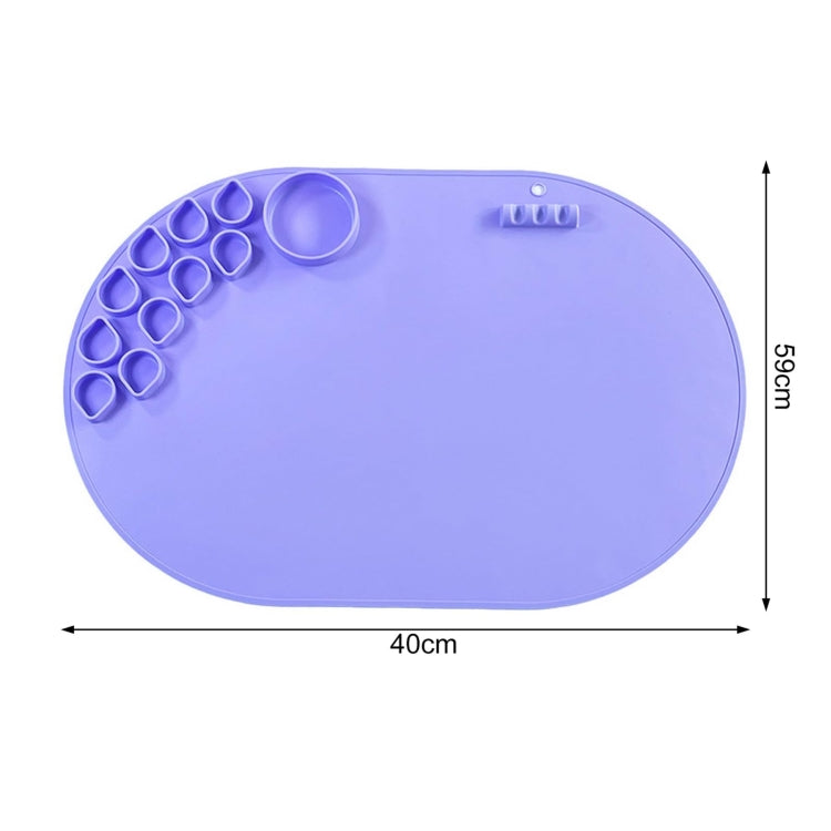 59 x 40cm  Oval Silicone Painting Pad Art Mat for Drawing Clay(Blue) - free shipping - PMc TechLife - Order now!