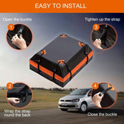 15 Cubic Feet Water-resistant Car Roof Storage Luggage Bag(Black)