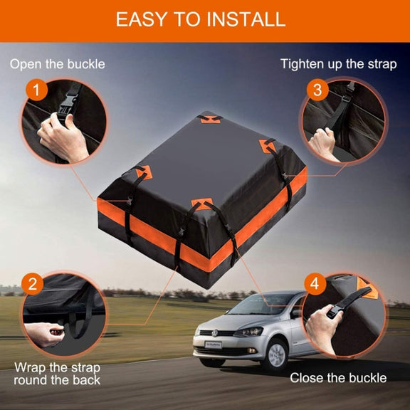 15 Cubic Feet Water-resistant Car Roof Storage Luggage Bag(Black)