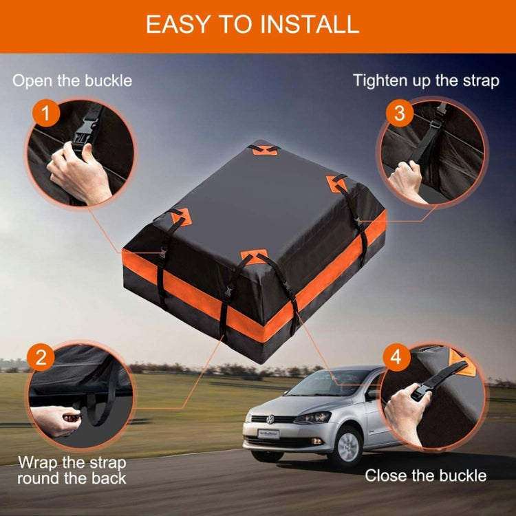 15 Cubic Feet Water-resistant Car Roof Storage Luggage Bag(Black)
