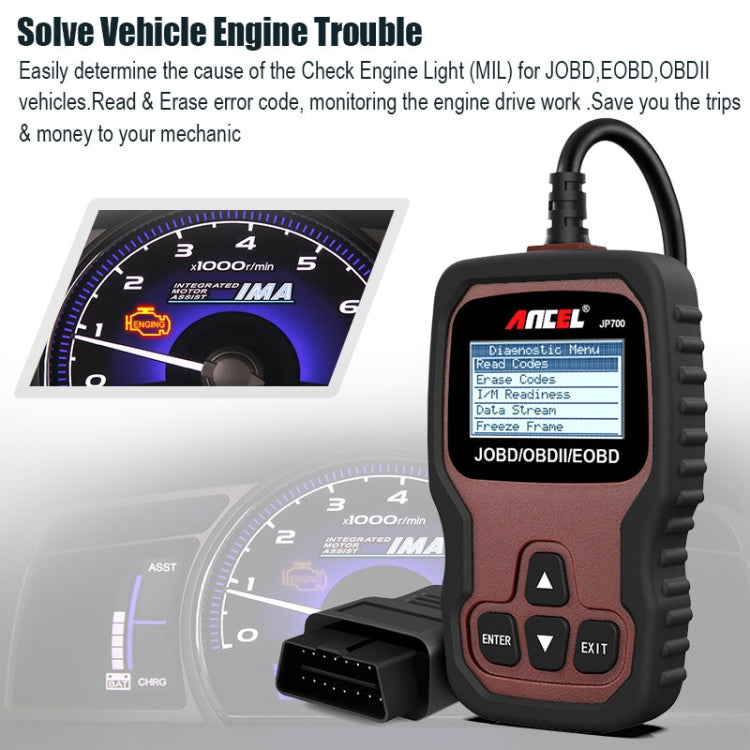 Ancel JOBD+EOBD/OBD-II Car Error Code Diagnostic scanner - free shipping - PMC Jewellery - Order now!