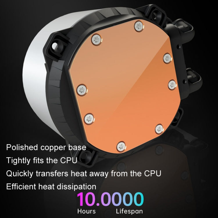 COOLMOON CM-YM-240T Digital ARGB Lens Edition Integrated Water Cooling CPU Cooler Temperature Display CPU Fan(White) - free shipping - PMC Jewellery - Order now!