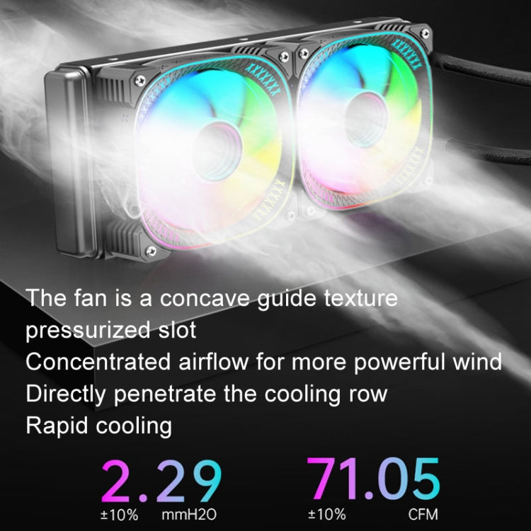 COOLMOON CM-YM-240T Digital ARGB Lens Edition Integrated Water Cooling CPU Cooler Temperature Display CPU Fan(White)