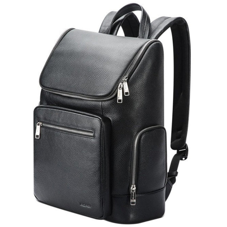 Bopai 61-122431 Large-capacity First-layer Cowhide Business Waterproof Laptop Backpack(Black) - free shipping - PMC Jewellery - Order now!