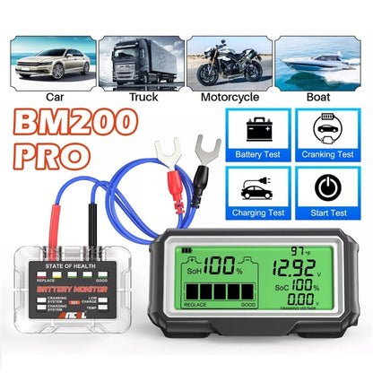 ANCEL 12V LED Car Battery Tester SOH/SOC Rechargeable Battery Analysis Tool - free shipping - PMC Jewellery - Order now!