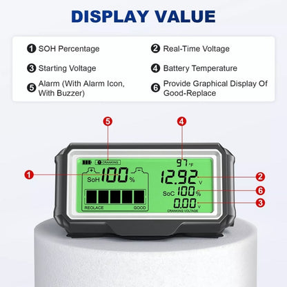 ANCEL 12V LED Car Battery Tester SOH/SOC Rechargeable Battery Analysis Tool - free shipping - PMC Jewellery - Order now!