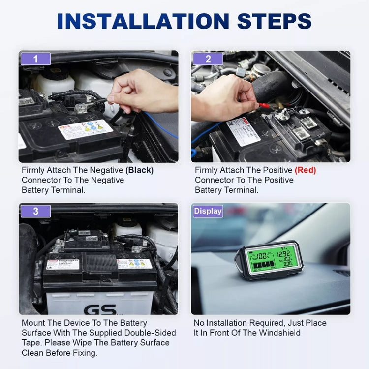 ANCEL 12V LED Car Battery Tester SOH/SOC Rechargeable Battery Analysis Tool - free shipping - PMC Jewellery - Order now!