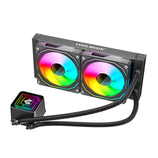COOLMOON Glacier 240 Water Cooling Radiator Desktop ARGB Multi-Platform Integrated Lens CPU Water Cooling Fan, Color: Black - free shipping - PMC Jewellery - Order now!