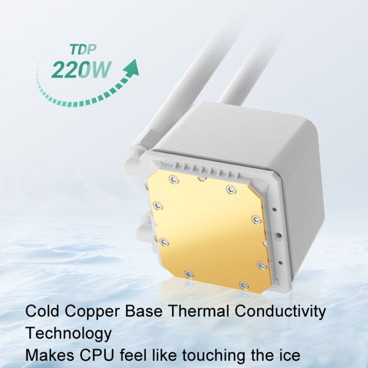 COOLMOON Glacier 240 Water Cooling Radiator Desktop ARGB Multi-Platform Integrated Lens CPU Water Cooling Fan, Color: Black - free shipping - PMC Jewellery - Order now!