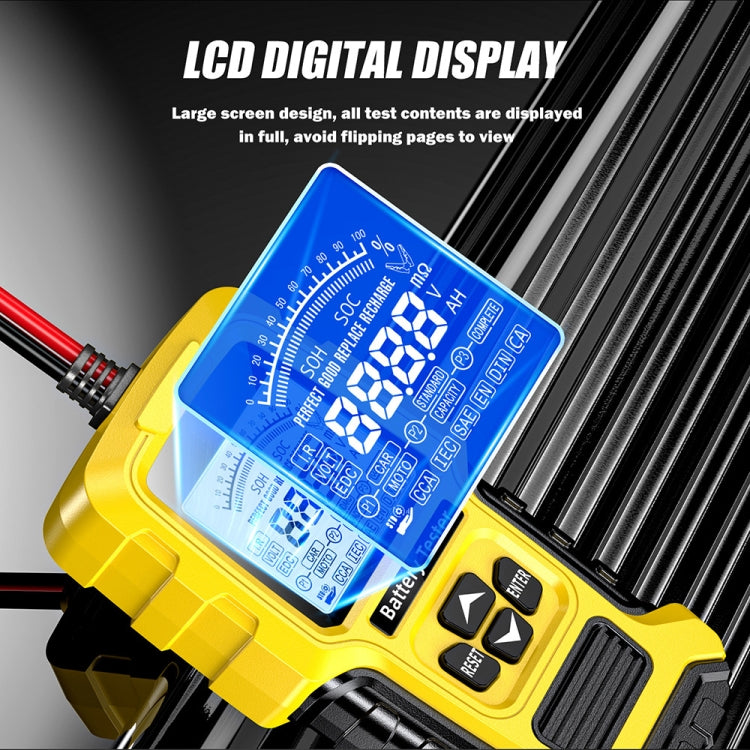 FOXSUR 12V/24V Automotive Lead-acid Battery Internal Resistance Rapid Analyzer(Yellow) - Electronic Test by FOXSUR | Online Shopping South Africa | PMC TechLife | Buy Now Pay Later Mobicred