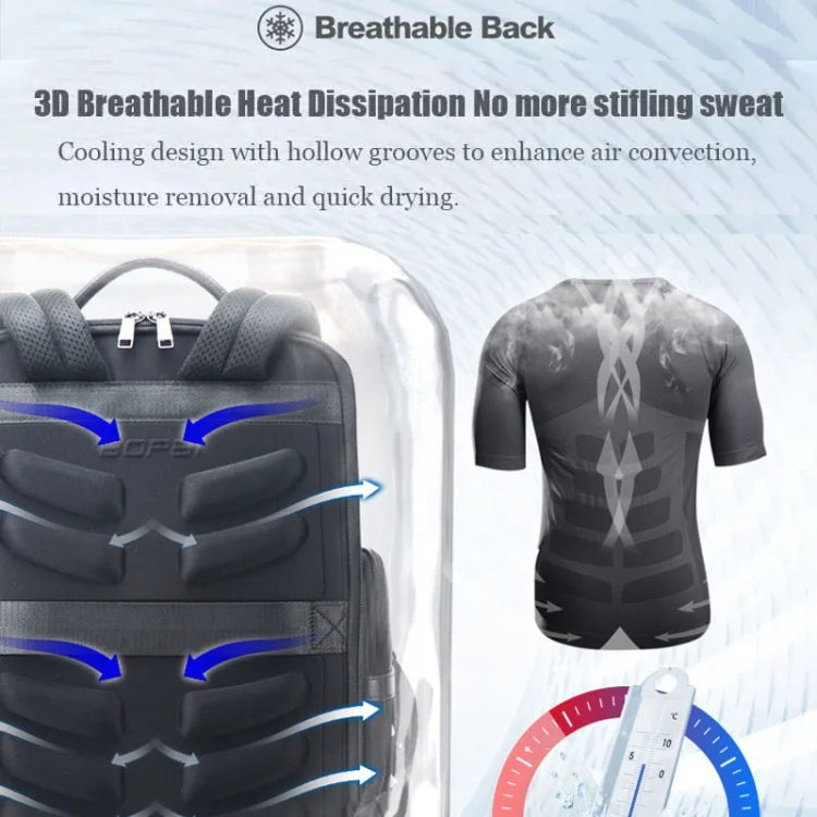 Bopai 61-125031 Large-capacity First-layer Cowhide Business Laptop Backpack With USB+Type-C Port(Black) - free shipping - PMC Jewellery - Order now!