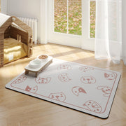Pet Floor Mat Anti-Tear And Bite Absorbent Feeding Mat Sleeping Anti-Slip Dog Nest Pad, Style: Dogs Party Light Gray(50x70cm)