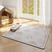 Pet Floor Mat Anti-Tear And Bite Absorbent Feeding Mat Sleeping Anti-Slip Dog Nest Pad, Style: Cats Paradise Light Gray(50x70cm)