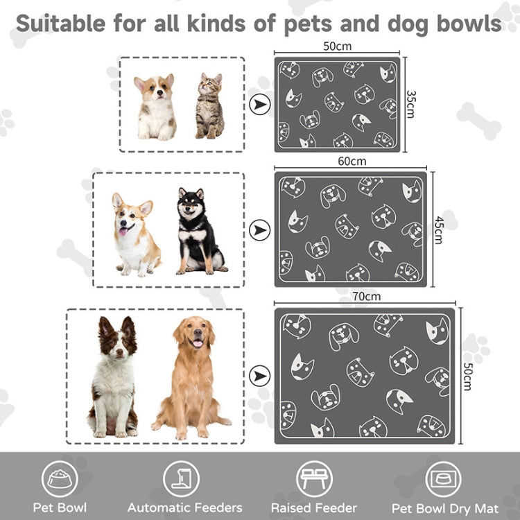 Pet Floor Mat Anti-Tear And Bite Absorbent Feeding Mat Sleeping Anti-Slip Dog Nest Pad, Style: Cats Paradise Light Gray(50x70cm)