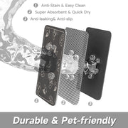 Pet Floor Mat Anti-Tear And Bite Absorbent Feeding Mat Sleeping Anti-Slip Dog Nest Pad, Style: Cats Paradise Light Gray(50x70cm)
