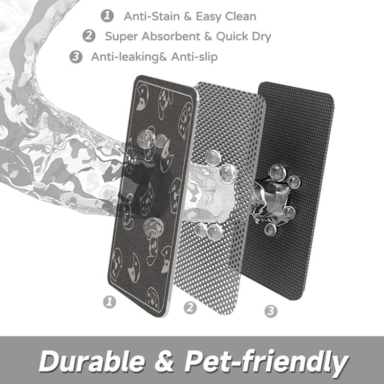 Pet Floor Mat Anti-Tear And Bite Absorbent Feeding Mat Sleeping Anti-Slip Dog Nest Pad, Style: Cats Paradise Light Gray(50x70cm)